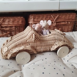Jouet de voiture en rotin naturel petit mini modèle moderne pour enfants top vente voitures préférées des enfants jouets cadeaux - Product Image 5