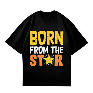 Camiseta Casual de Manga Corta con Cuello Redondo y Estampado de Letras Tie-Dye en la Parte Delantera, Corte Regular para Hombre, 100% Algodón Jersey, Marca Born Be Awesome - Product Image 6