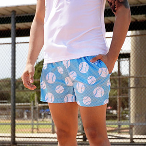 กางเกงขาสั้นผู้ชายผ้าตาข่ายระบายอากาศ เอวสูง 5 นิ้ว เอวยางยืด แห้งเร็ว สกรีนลายตามสั่ง สำหรับออกกำลังกายและสวมใส่ลำลอง - Product Image 2