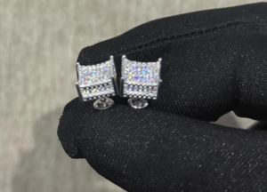 925 Sterling <b>Silver</b> Moissanite <b>Stud</b> Earrings Gift For Anniversary & Wedding - Product Image 4