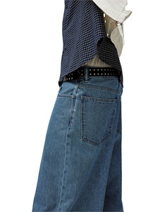 Pantalones vaqueros holgados azul claro de alta calidad para hombre, 100% algodón lavado a la piedra, sueltos, tobilleros, nuevo diseño, fábrica al por mayor, los mejores - Product Image 3