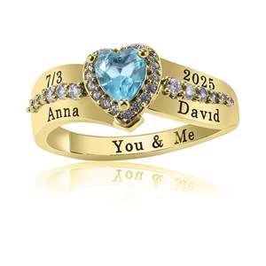 Anillo de Graduación Universitario Personalizado BOJ School Ring 061, Anillo de Colegio Secundario para Ella, con Piedra de Nacimiento, Plata 925, ¡Oferta! - Product Image 3