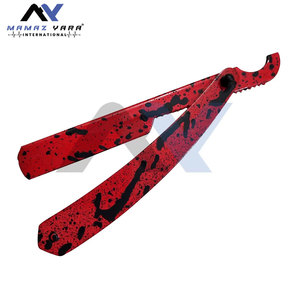 Couteau de barbier pliable à lame droite turque, finition poudrée, en acier inoxydable, support de rasoir personnalisable en couleur - Product Image 6