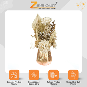 Bouquet de fleurs séchées personnalisé, éco-responsable et fait main, pour la décoration de Noël à la maison, à prix avantageux, provenant d'un fournisseur d'origine indienne. - Product Image 2