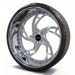 Rines Mforged de 22, 24, 26, 28 y 30 Pulgadas, 3 Piezas, Forjados, Diseño Cóncavo Profundo, Borde Escalonado, Herrajes Expuestos, Personalizados VIP, para Autos de Exhibición - Product Image 3
