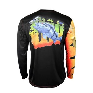 Camisa de Pesca de Manga Larga para Hombre, Estampado de Peces Azules, UPF 50, Anti-UV, Poliéster, Ropa para Exteriores - Product Image 1