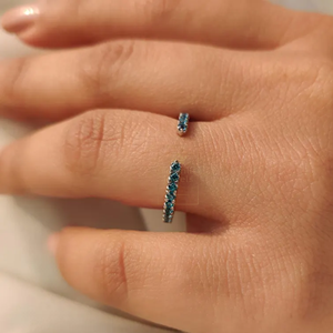 Elegante Anillo de Diamantes de Corte Redondo con Moissanita Color Verde Azulado, Chapado en Oro, Anillo de Promesa para Mujer, Joyería Fina para Regalo de Boda - Product Image 2