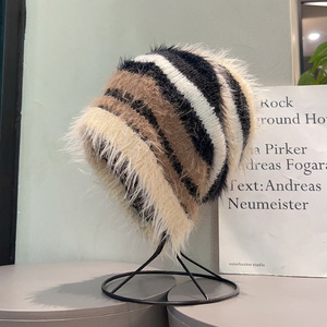 Cozy slouchy mohair beanie with ribbed brim and oversized fit warm unisex winter <b>cap</b> for daily street fashion and outdoor wear - Product Image 5