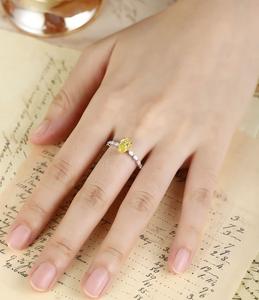 Bague de fiançailles tendance en argent sterling 925 avec diamant jaune taille poire de 1,25 carat, sertie de griffes et pierres latérales, cadeau pour femme - Product Image 4