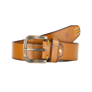 Hot Selling Pin Buckle Custom Cowhide Genuine <b>Leather</b> <b>Men's</b> <b>Belt</b> Tan <b>Real</b> <b>Leather</b> Business casual <b>belt</b> With Zinc Alloy Buckle - Product Image 4