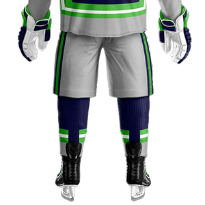 Maillot de hockey sur glace respirant en polyester/coton avec short assorti, col en V, pour entraînement d'équipe, imprimé numérique, grandes tailles - Product Image 3