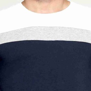 Camiseta de Manga Corta con Cuello Redondo para Hombre, con Ribete en Contraste, de Algodón Tejido, Color Sólido Informal, Corte Regular - Product Image 5