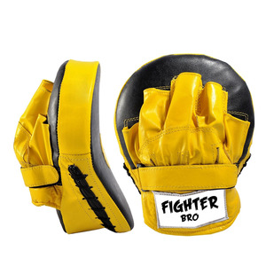 Guantes de Boxeo Fighter Bro, Almohadillas de Enfoque de Cuero Vacuno Amarillo, Duraderas para Entrenamiento, para Todas las Estaciones - Product Image 1