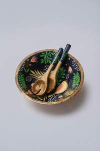 Reliable Manufacturer Unique Wooden <b>Bowl</b> With <b>Enamel</b> Work For Artistic Table Decor Creating Eye Catching Serving Presentation - Product Image 2
