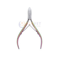 Service OEM, coupe-cuticules de haute qualité, finition arc-en-ciel, manche large avec double ressort pour un travail parfait et une pointe ultra-affûtée de 5 mm