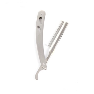 Porte-lame de rasoir manuel pliable en acier inoxydable, pour rasoir de barbier à lame unique jetable, rasage humide vintage pour hommes, corps et visage - Product Image 3