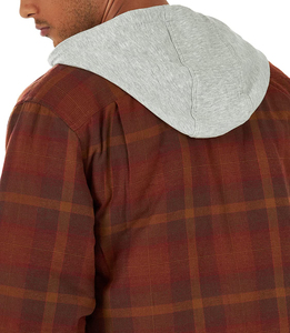Chemise-veste en flanelle à carreaux surdimensionnée pour homme, de haute qualité, écologique, coupe-vent, avec capuche, doublure en polaire chaude, décontractée, pour l'hiver - Product Image 4