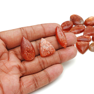 Wholesale Sparkling Cabs Sunstone Crystal Loose Gemstones Polished <b>Healing</b> Silver / Brass Jewelry Making - Product Image 5