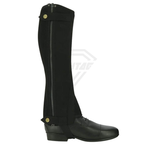 Leather Equestrian Horse Riding <b>Half</b> <b>Chaps</b> Leg Cover Protector Best Size Leather <b>Half</b> Leather <b>Chaps</b> Cheap Price OEM Custom - Product Image 1