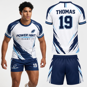 Conjunto de Uniforme de Rugby con Sublimación Completa y Logotipo Personalizado, Jersey y Pantalones Cortos de Rugby Transpirables de Secado Rápido para Hombre, Ropa Deportiva - Product Image 6