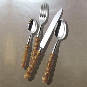 Ensemble de couverts décoratifs en acier inoxydable avec manche en résine noire, style moderne et écologique - Product Image 6