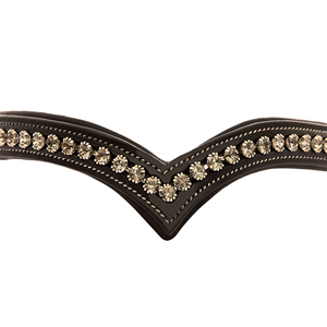 Fronture d'équitation personnalisée de qualité supérieure en cuir indien véritable, décorée en forme de V, avec rembourrage doux et durable, par Horsekraft - Product Image 3