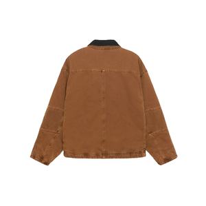 Veste de travail en coton sergé de haute qualité avec logo personnalisé pour hommes, coupe décontractée, respirante, style de rue, col rabattu, décontracté XL - Product Image 6