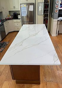 Calacatta Unique Artificial Stone Kitchen <b>island</b> Finish Modular Cabinet Set Modern Kitchen Furniture countertop <b>island</b> - Product Image 2