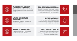 Panel de Pared de Carbón de Bambú de 5 mm, Gris Claro, 1220x2440 mm, Fabricado en Vietnam para Espacios de Trabajo de Oficina y Salas de Reuniones - Product Image 6