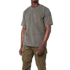 เสื้อยืดแขนสั้นคุณภาพสูง ผ้าฝ้าย 100% ทรงหลวม สไตล์ย้อมสีเอซิด สำหรับผู้ชาย พร้อมสกรีนโลโก้ตามสั่ง - Product Image 3