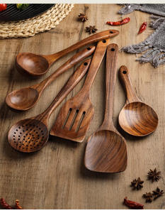 Ensemble d'ustensiles de cuisine en bois, 4 pièces, lavage à la main uniquement, outils de cuisson adaptés aux aliments, matériau en bois naturel - Product Image 3