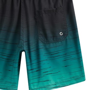 <b>Men</b>’s Green Gradient Sublimated Printed Swim Shorts Quick Dry Beach <b>Trunks</b>, Summer Surf and Pool Swimwear with Drawstring Waist - Product Image 5