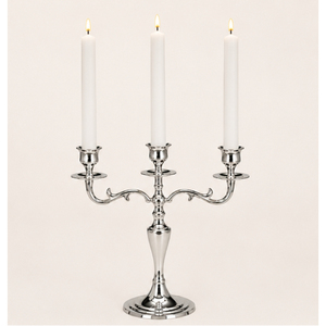 Wholesale 3 Arm <b>Silver</b> Candelabra Metal Candle Stand Elegant Baroque Aluminum <b>Candlestick</b> Holder for Wedding Table Centerpiece - Product Image 2