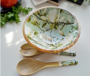 Bols et cuillères en bois imprimés en émail écologique de haute qualité personnalisés style américain meilleur cadeau de service en rose - Product Image 5
