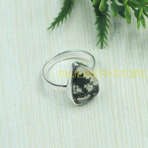 Natural <b>Moss</b> <b>Agate</b> Gemstone <b>Ring</b> 925 Sterling Silver Handmade Teardrop Cabochon Gemstone <b>Ring</b> Boho Vintage Women Jewelry Gift - Product Image 2