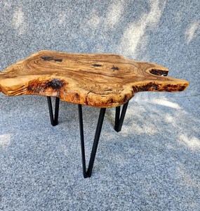 Wild Olive Live Edge <b>Coffee</b> <b>Table</b> – Handcrafted Olive Wood Slab <b>Table</b> with Modern Legs Rustic Handmade Furniture Decor - Product Image 2