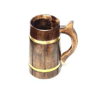 Taza de whisky artesanal de roble blanco con inserto térmico de aluminio, taza de cerveza de madera personalizada, estilo rústico hecho a mano - Product Image 2