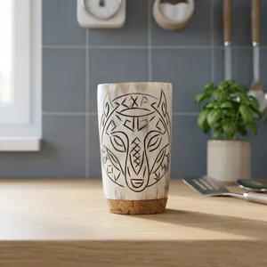 REHMAN CRAFT - Vaso de Cuerno de Búfalo Hecho a Mano, Ecológico, Rústico, de Forma Natural - Product Image 2
