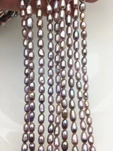 ลูกปัดมุกน้ำจืดสีม่วง AAA ขนาด 4-5 มม. 6-8 มม. มุกเพาะเลี้ยงธรรมชาติแบบร้อยเส้น สำหรับทำเครื่องประดับ จำหน่ายจำนวนมาก - Product Image 3