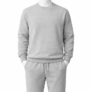 Wholesale Heavyweight Cotton Fleece <b>Pullover</b> Round Neck Unisex <b>Jumper</b> High-Quality Solid Color Men Sweatshirt - Product Image 1