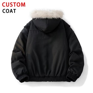Men's Plus Size Winter Waterproof Casual Pufferfish Hooded Jacket Breathable Worsted Zipper 100% Down <b>Flare</b> Sleeve Design - Product Image 5