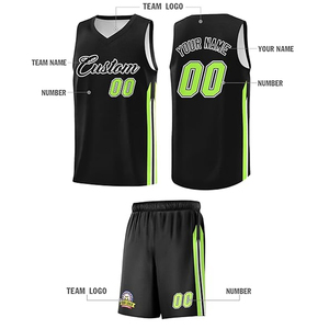 Custom Basketball Uniform Set Logo <b>Name</b> Number <b>Plate</b> Sublimation Printing 3D Embroidery 100% Polyester Sleeveless School College - Product Image 2