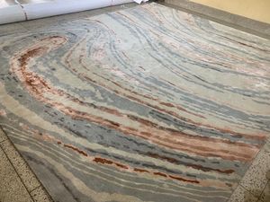 Handmade Wool/Silk Tufted Geometric Pattern High Pile Extra Thick Washable Carpet <b>Rugs</b> for Living/Adult Room Modern Style - Product Image 2