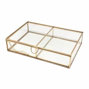 Grand Metal and Glass Jewelry Storage Organizer <b>Box</b> for Rings <b>Earrings</b> Necklace Home Use - Product Image 6
