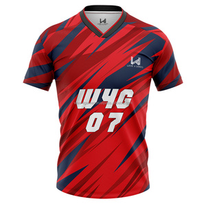 Vente en gros d'uniformes de sport pour le football par sublimation personnalisés Maillots de football sur mesure Logo individuel personnalisé Maillot de football pour le club Col en V - Product Image 2