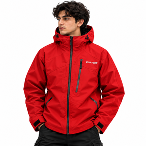 Men Nylon Shell <b>Jacket</b> Lightweight Weather Resistant Hooded Windbreaker Zip Front Hiking Camping <b>Travel</b> <b>Jacket</b> - Product Image 2