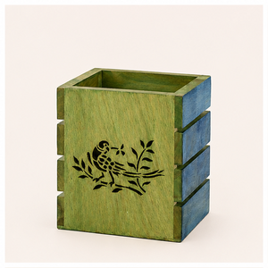 Handcrafted Eco-Friendly Wooden Cutlery Holder With Elegant <b>Bird</b> Motif Premium Kitchen Utensil <b>Stand</b> & Multi-Purpose Dining - Product Image 1