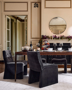Velzaria Handcrafted Teak Wood <b>Dining</b> <b>Chair</b> <b>Velvet</b> Upholstery Modern Premium Luxury Elegant <b>Dining</b> Room <b>Chair</b> - Product Image 6