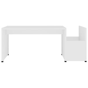 Tavolino da caffè medio in legno ingegnerizzato bianco con spazio contenitivo - Product Image 4