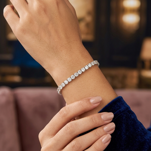 Bracelet et jonc unisexe en or blanc 14 carats avec diamants de laboratoire taille brillant ronde, style classique tendance, bijoux pour usage quotidien - Product Image 2